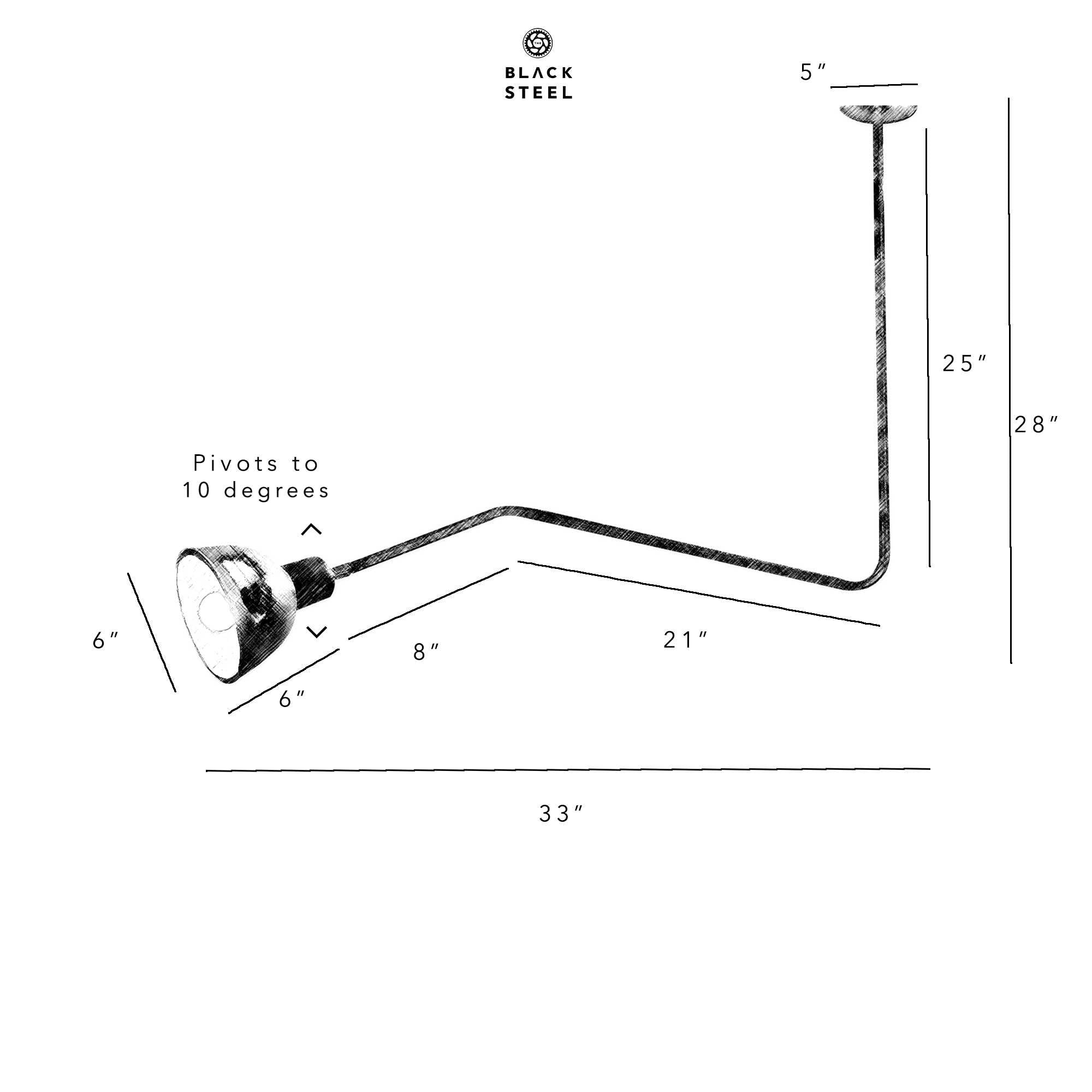 Beale 25Degrees Grey Concrete Lamp - The Black Steel