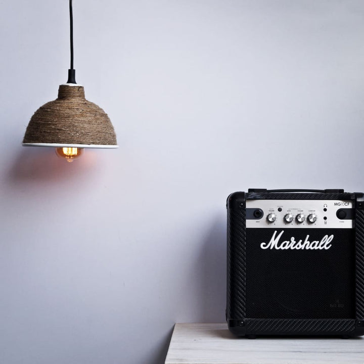 Modern Rope Industrial Style White Lamp Shade Pendant Lighting - The Black Steel