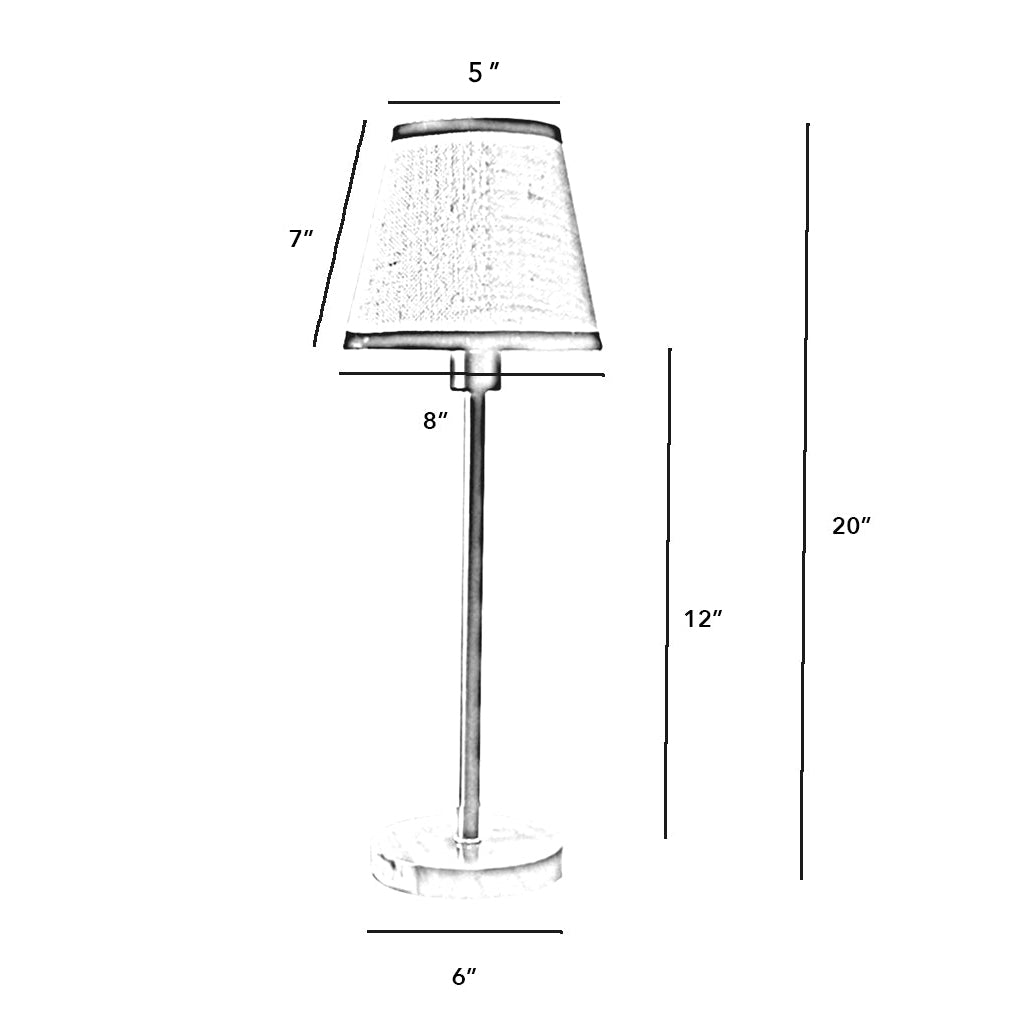 CDL111 Vintage Nightstand Brown Fabric Wooden lamp