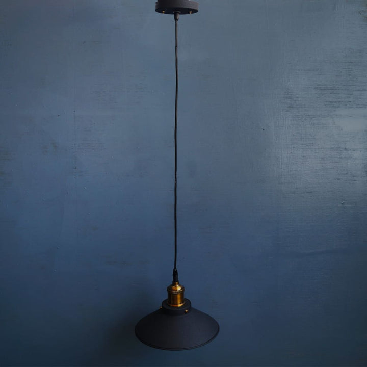 Nordic Conical Midnight Gold Industrial Ceiling Pendant Light - The Black Steel