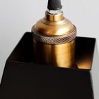 Obsidian Black-Gold Trapezium Metal Wall Hanging Lamp - The Black Steel