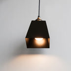 Obsidian Black-Gold Trapezium Metal Wall Hanging Lamp - The Black Steel