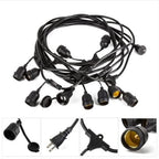 Outdoor Balcony Terrace String Lights - The Black Steel