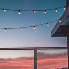 Outdoor Balcony Terrace String Lights - The Black Steel