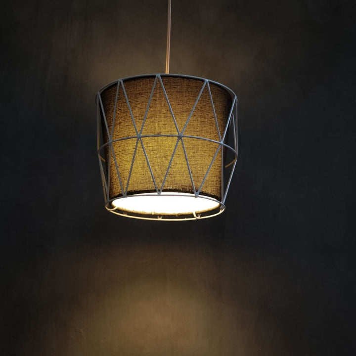 Quintessential White Wire Hanging Cage Lamp Pendant Lighting - The Black Steel
