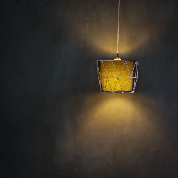 Quintessential White Wire Hanging Cage Lamp Pendant Lighting - The Black Steel