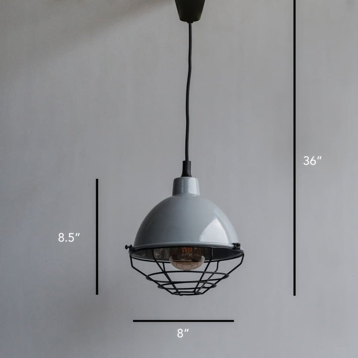 Retro Modern Grey Pendant Industrial Lighting Fixture - The Black Steel