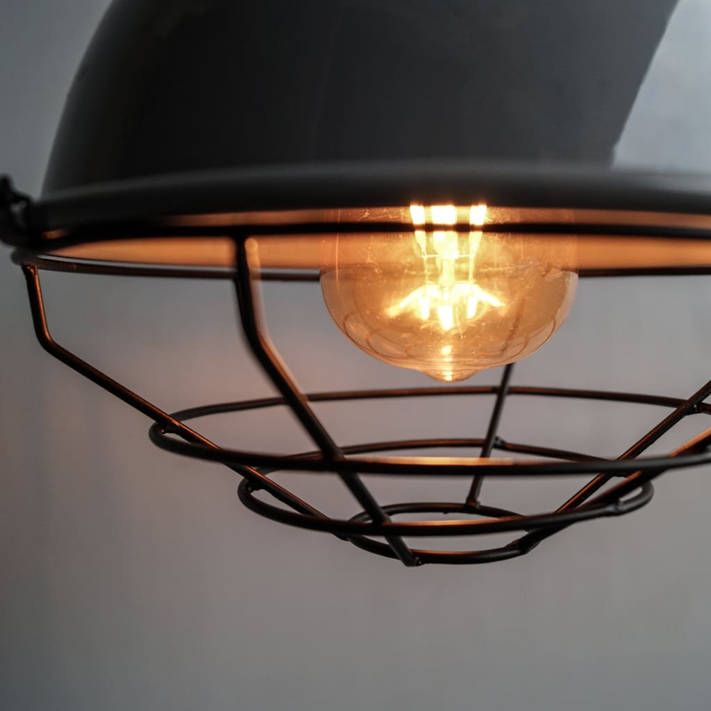 Retro Modern Grey Pendant Industrial Lighting Fixture - The Black Steel