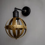 Riveted Antique Gold Wall Light Fixture Mid-Century Interior - The Black Steel