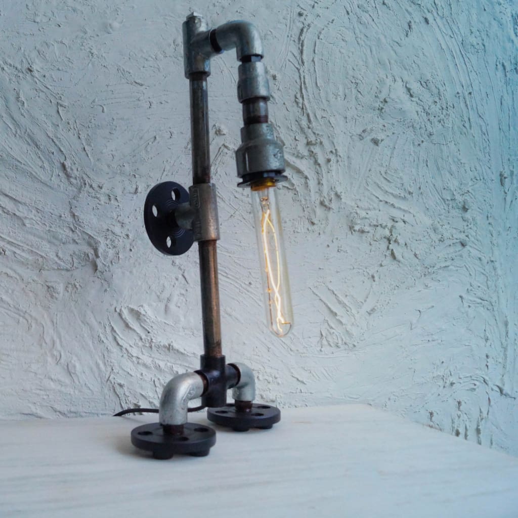 Robo Modern Industrial Style Pipe Floor Lamp - The Black Steel