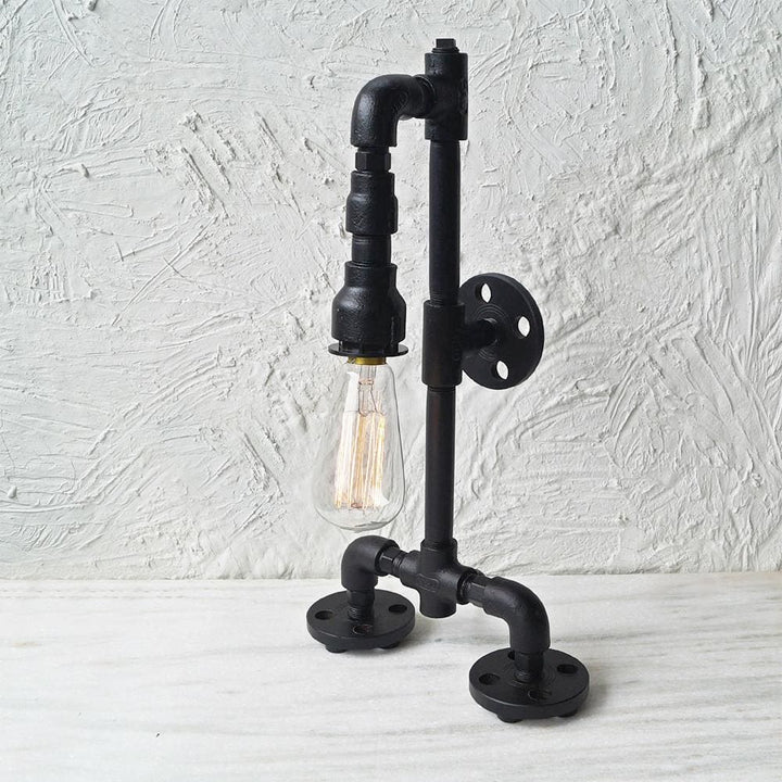 Robo Modern Industrial Style Pipe Floor Lamp v1.1 - The Black Steel