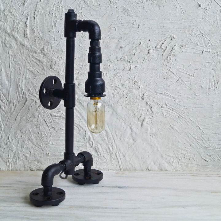 Robo Modern Industrial Style Pipe Floor Lamp v1.1 - The Black Steel