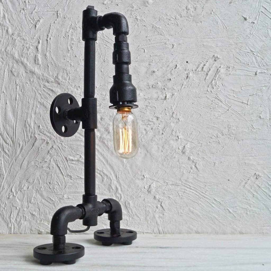 Robo Modern Industrial Style Pipe Floor Lamp v1.1 - The Black Steel