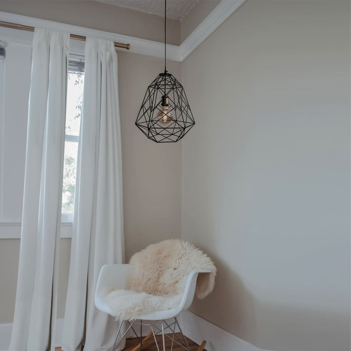 Scandinavian Design Trend - Geometric Industrial Decor Pendant Cage Lamp - The Black Steel