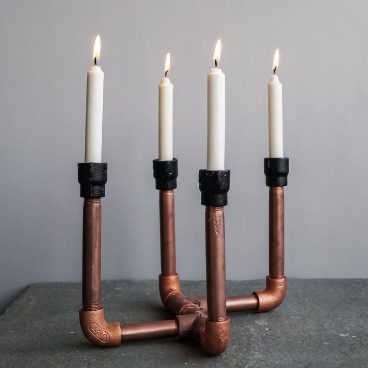 Stanchion Industrial Pipe Candle Holder - The Black Steel