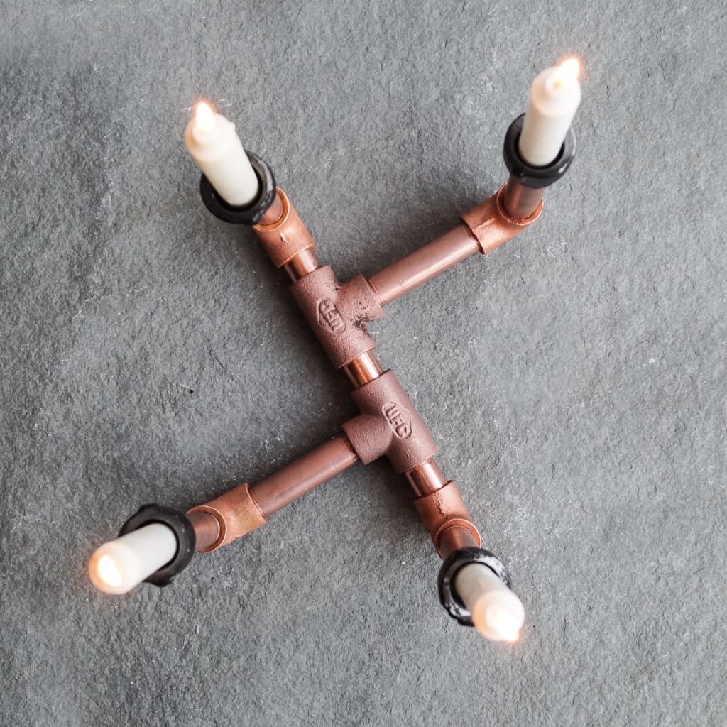 Stanchion Industrial Pipe Candle Holder - The Black Steel