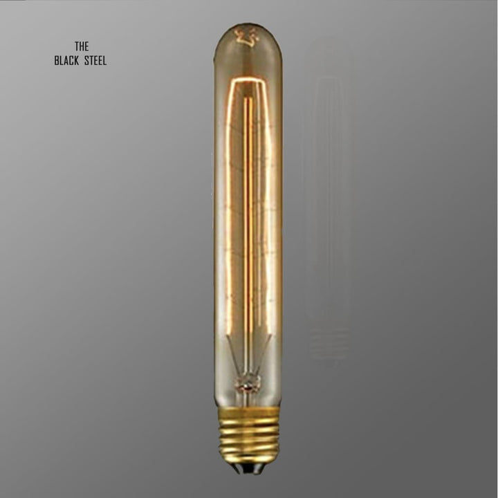 T30 Vintage Light Bulb Retro Edison Tungsten Filament E27 Holder - The Black Steel