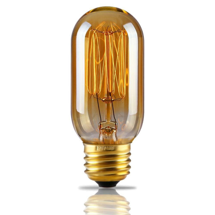 T45 Vintage Light Bulb Retro Edison Tungsten Filament - The Black Steel