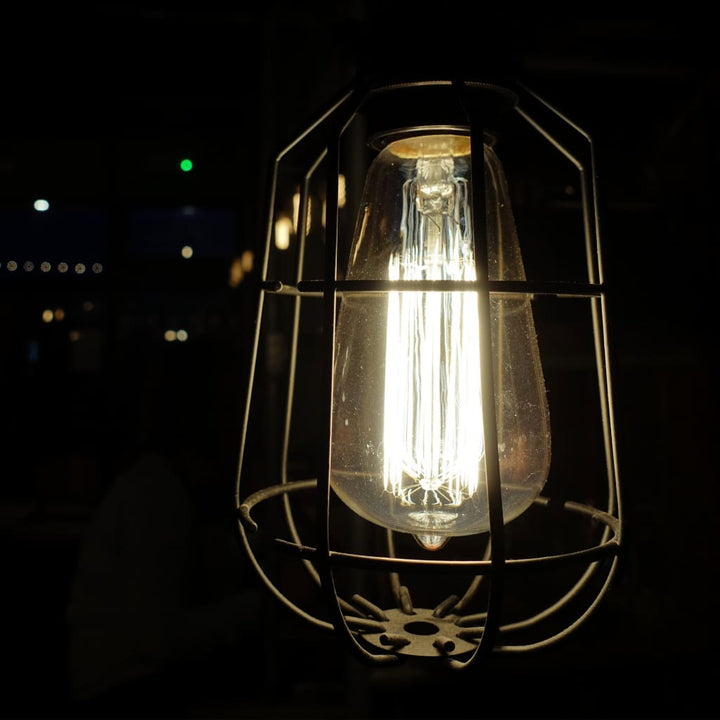 T64 Edison Tungsten Filament Retro Bulb - The Black Steel