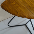 industrial centre table brown teak wood iron metal frame black coffee table furniture