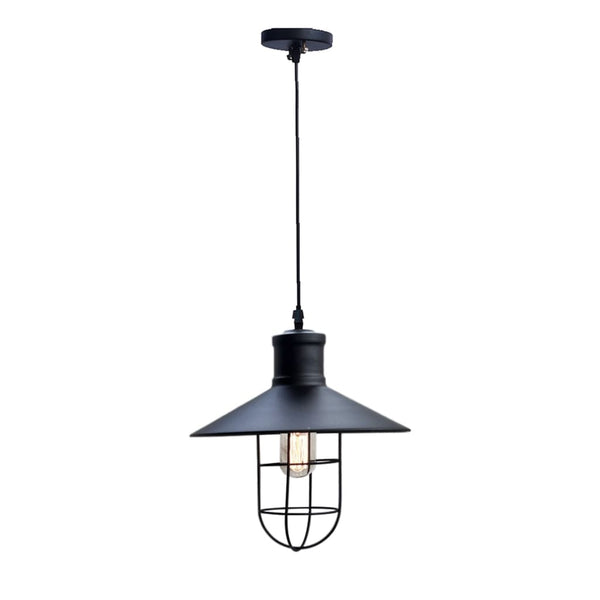 Theopompus Lantern Industrial Style Decor Pendant - The Black Steel