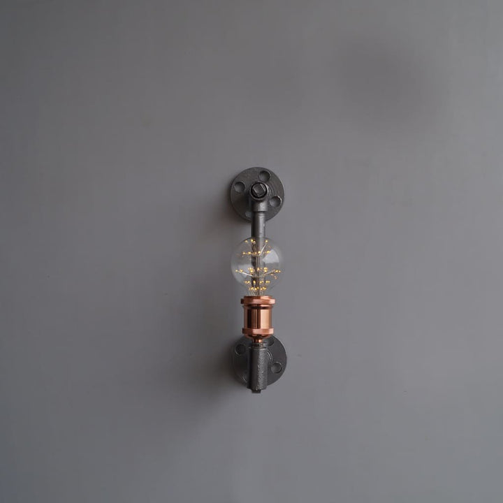 TPF21 Silver Industrial Pipe Wall Sconce - The Black Steel