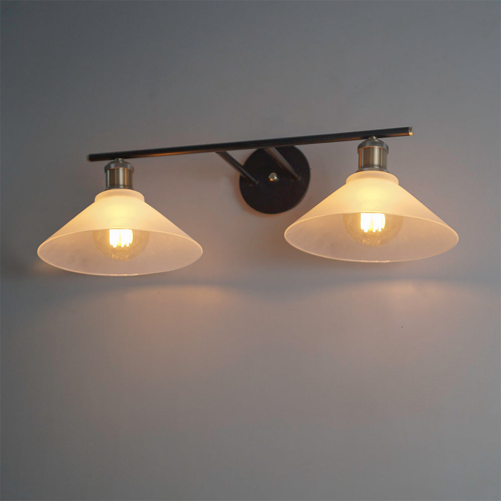 twin glass wall sconce