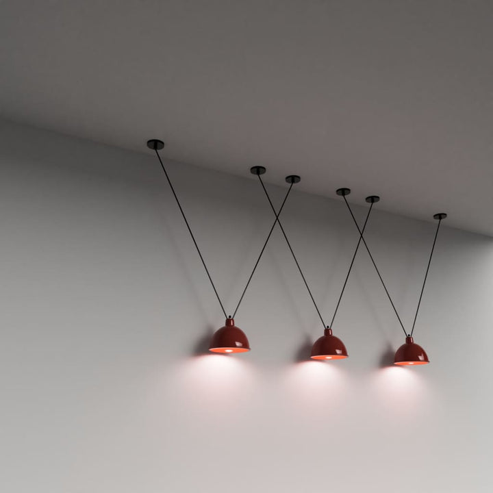 V Cluster Lampshade Pendant Light In Red - The Black Steel
