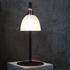 Vertigo Black Frosted Glass Bedside Lamp - The Black Steel