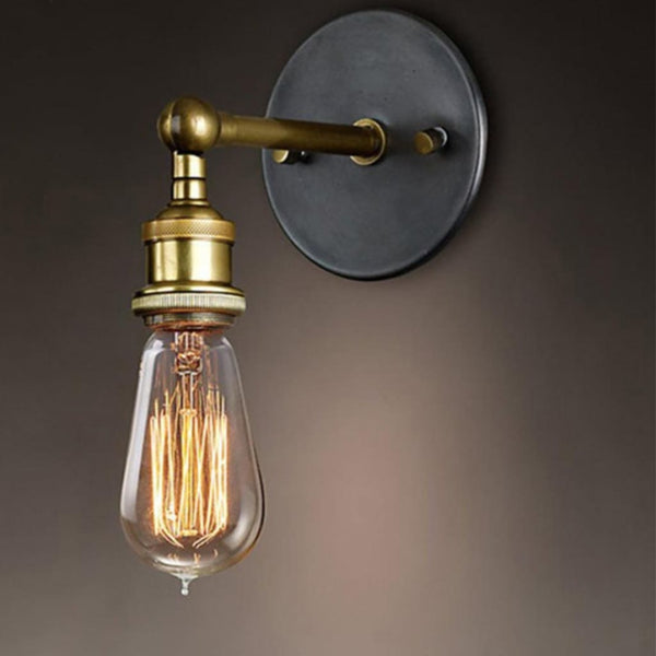 Vintage Loft Industrial Metal Wall Sconce - The Black Steel