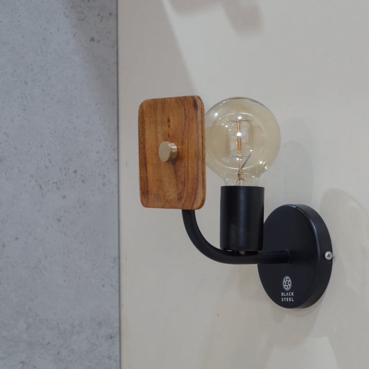 wall lights minimal theblacksteel metal and wood 