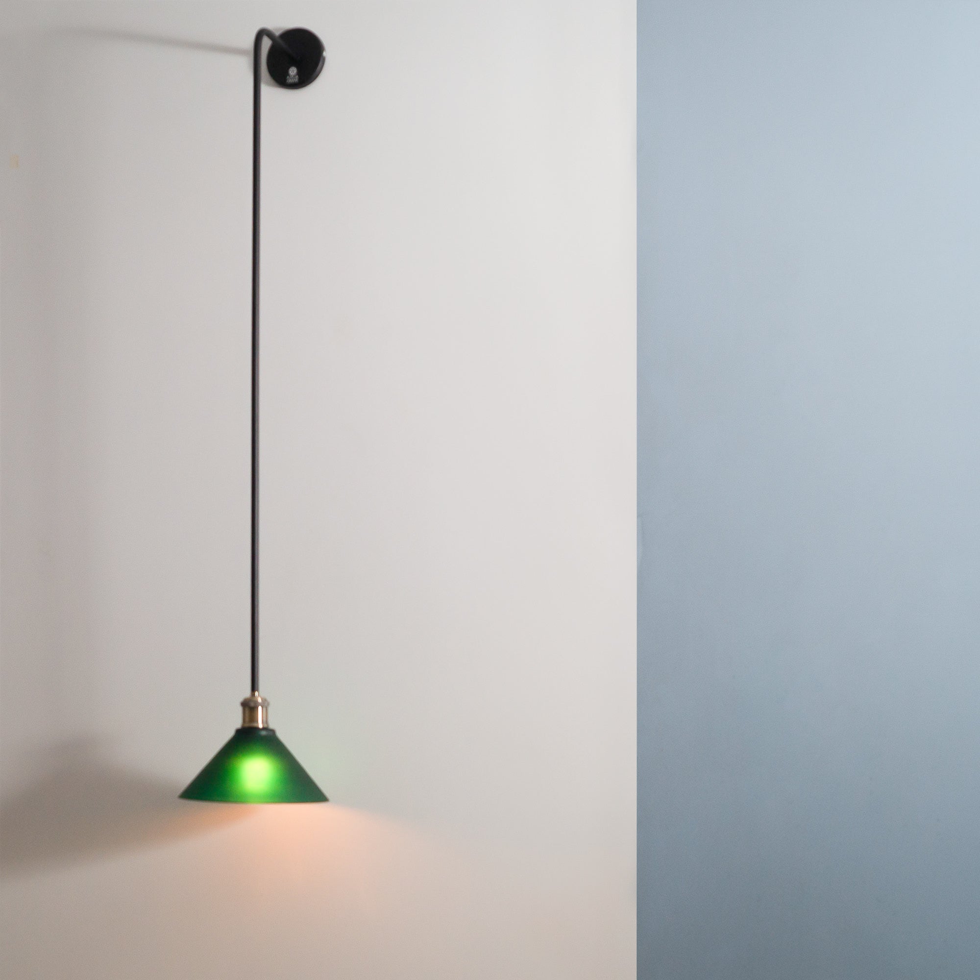 tall wall lamp green glass 