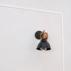 METAL WOOD BLACK WALL LIGHT