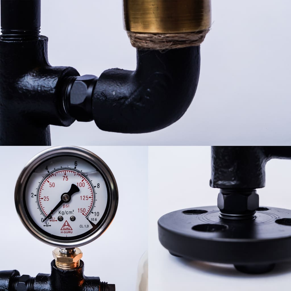 Warehouse Pressure Gauge Twisted Industrial Lamp - The Black Steel