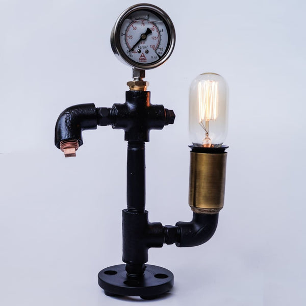 Warehouse Pressure Gauge Twisted Industrial Lamp - The Black Steel