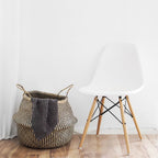 White Dining Chair With Wooden Legs(Set of 4) - The Black Steel